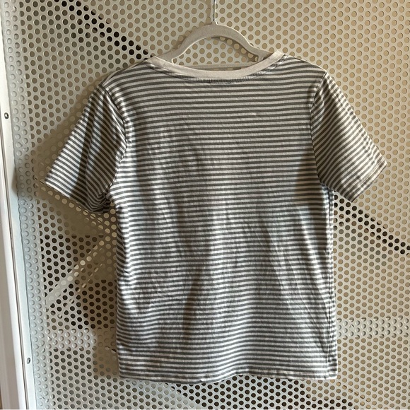 Ella Moss The Perfect Tee Striped Short Sleeve Size Medium in White/Green - Picture 2 of 7